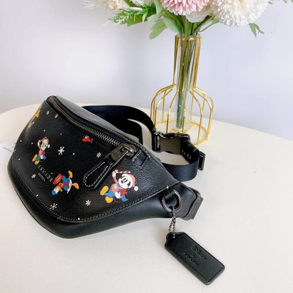 Coach CL964 Disney X Coach Warren Mini Belt Bag IN Black Multi - Picture 5 of 9